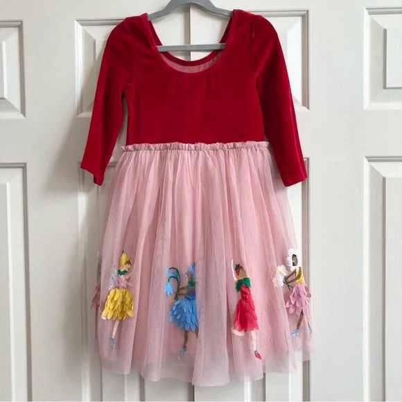 Mini Boden Red and Pink Tulle Dress - Picture 2 of 4